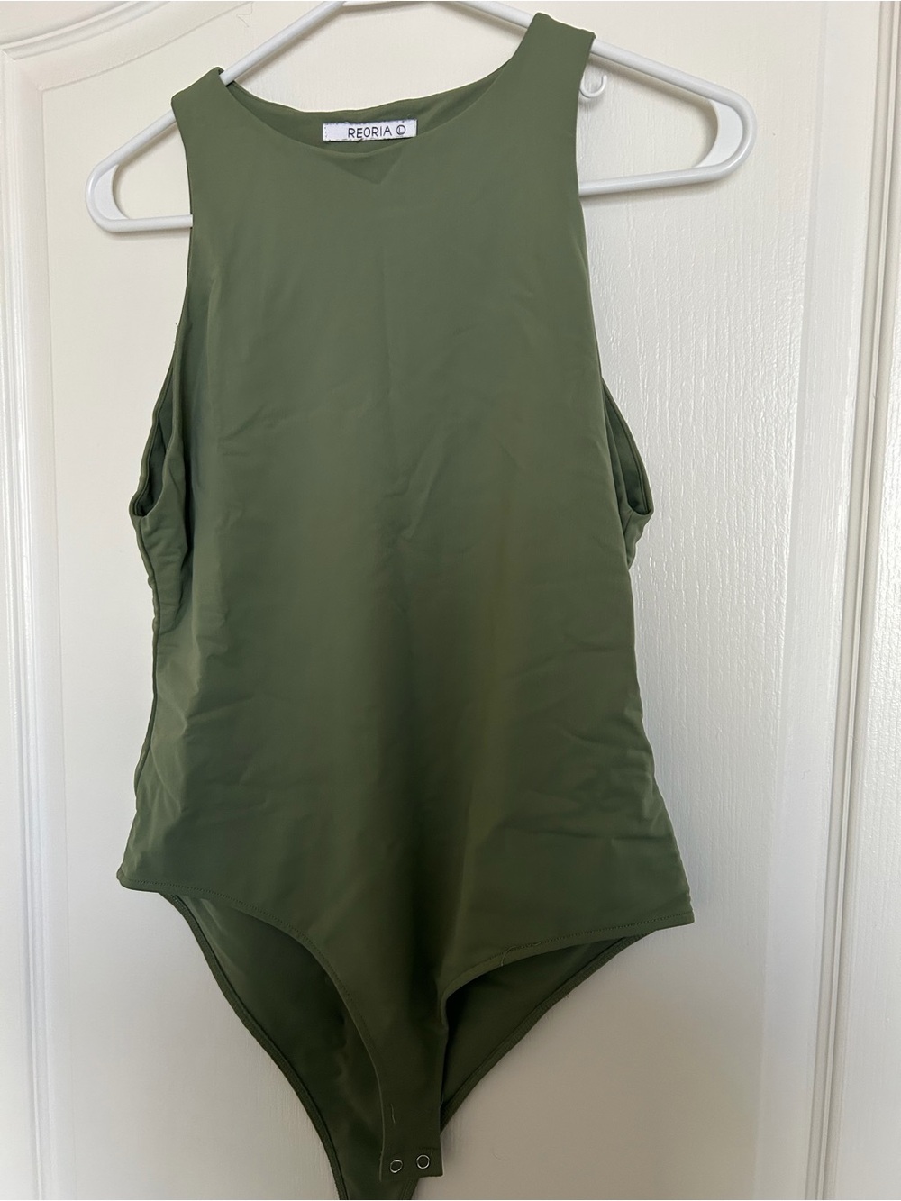 ReoRia Olive Green High-Neck Bodysuit